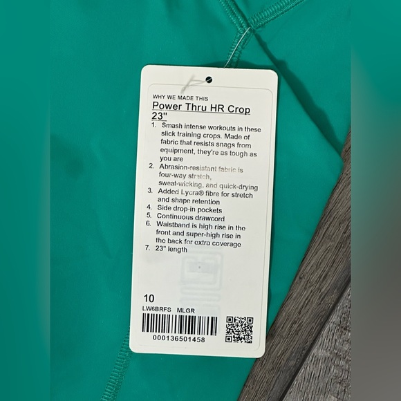 NEW Lululemon Power Thru High Rise Crop 23" - Picture 3 of 7